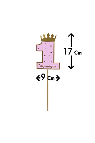 Öztürkpartievi 1 Year Old One Pink Gold Speech Bubble