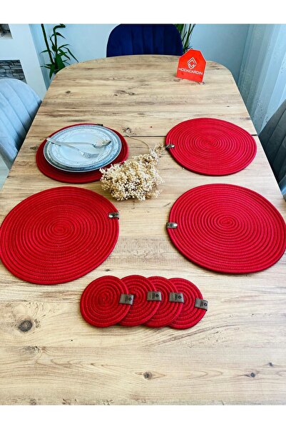 JÜTEX HOME 8 bucăți plăci și subțire din răchită de iută - serviciu american