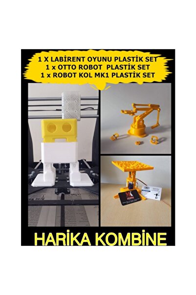 HLSNC Arduino Robot Kol  Labirent Oyunu Otto Robot Plastik Set 3 lü Kit
