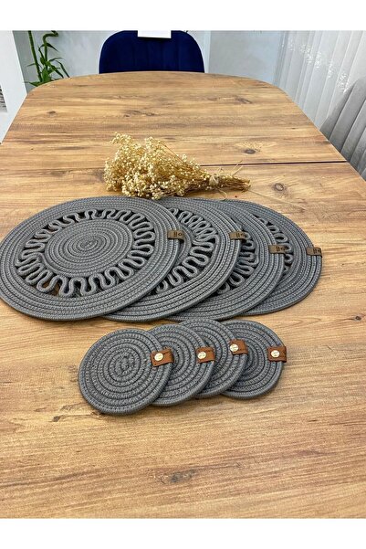 JÜTEX HOME 8 bucăți plăci și subțire din răchită de iută - serviciu american