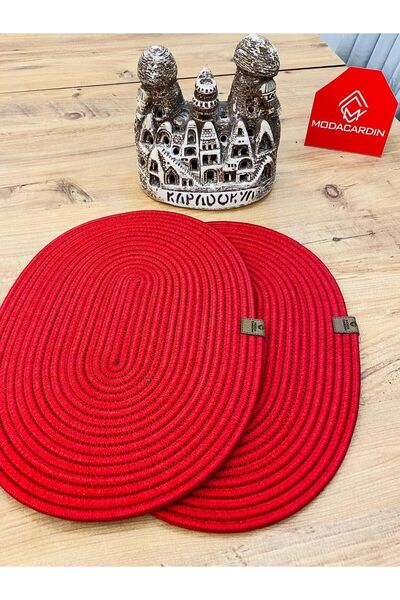 JÜTEX HOME 2-Piece Jute Wicker American Service Oval Charger Set