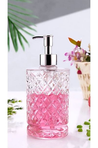 Kezze Erese Crystal Glass Liquid Soap Dispenser - Transparent