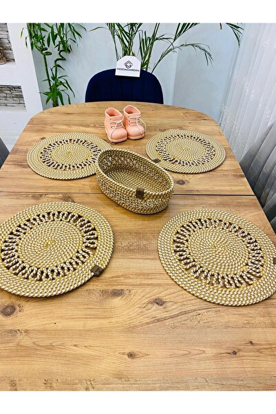 JÜTEX HOME Σετ 5 τεμαχίων από άχυρο από γιούτα American Service Supla και καλάθι