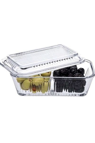 Paşabahçe 4-Piece Frigo Studio Glass Storage Container with Compartments 480 Cc