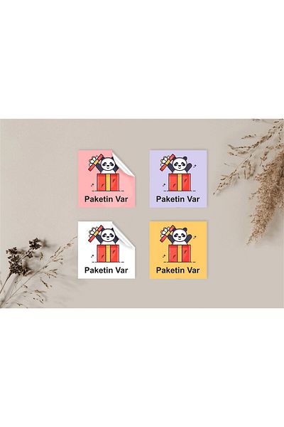 anka design 4X4Cm Coated Sticker - 48 Pieces, 4 Colors Mixed, Packaging and Shipping Labels