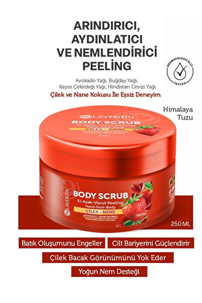 Laventin Besleyici, Arındırıcı Ve Nemlendirici Vücut Peelingi Çilek - Nane 250ml (fresh)