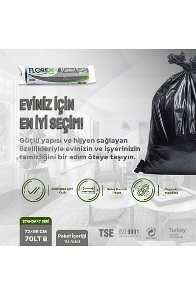 Florex Standard King Size Black Garbage Bag X 5 Rolls