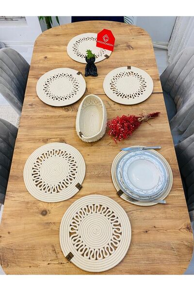 JÜTEX HOME Σετ 7 τεμαχίων από ζατζούρι από άχυρο αμερικανικής υπηρεσίας Supla...