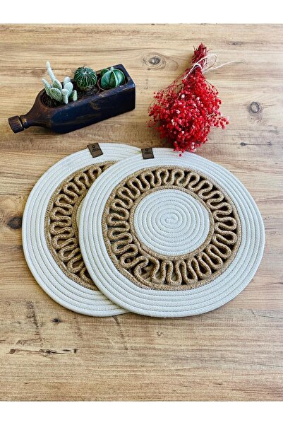 JÜTEX HOME Set de 2 plăci de serviciu americane din răchită de iută