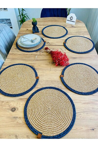 JÜTEX HOME Placă de serviciu americană din răchită din iută 6 bucăți