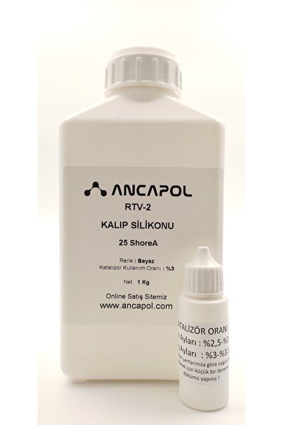 Ancapol Rtv-2 Kalıp Silikonu 1.kalite Beyaz 25 Shore A 1 Kg
