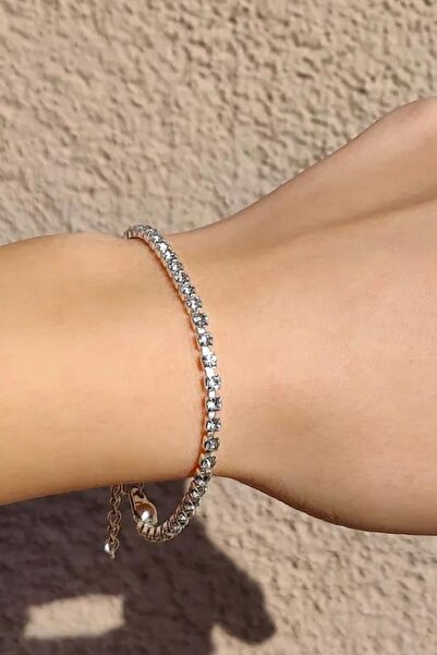 Lunar Nexus Waterway Square Zircon Stone Silver Color Women's Bracelet