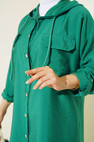 VOLT CLOTHİNG Metal Buttoned Hooded Hijab Double Women's Set