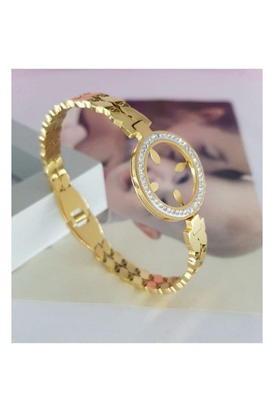 zeynep Yeniseason Steel Barley Handcuffs - Quarter Set, Gold Zircon Stone