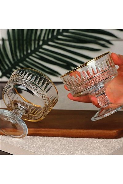Paşabahçe Elysia Golden Touch Gilded Ice Cream Bowl 2-Piece 51749