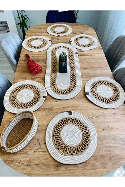 JÜTEX HOME Σετ 8 τεμαχίων από ζατζούρι από ιουτέ διακοσμητικό τραπέζι φαγητού...