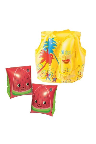 BESTWAY 09836 Children's Inflatable Vest and Watermelon Patterned Sleeve