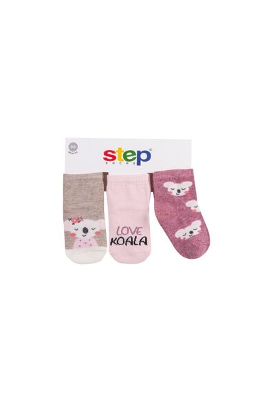 Step 3 Pack Love Koala Socks 10164 Mixed Color