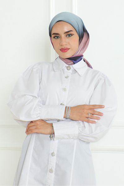Bestenur Eșarfă moale cu model violet 1169 - Telin