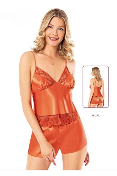 İpek Жіночий комплект з атласних шортів з мереживом