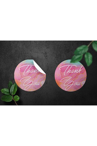 anka design 48 Pieces of Coated Sticker - Packaging and Shipping Label (4X4Cm) - Thank You