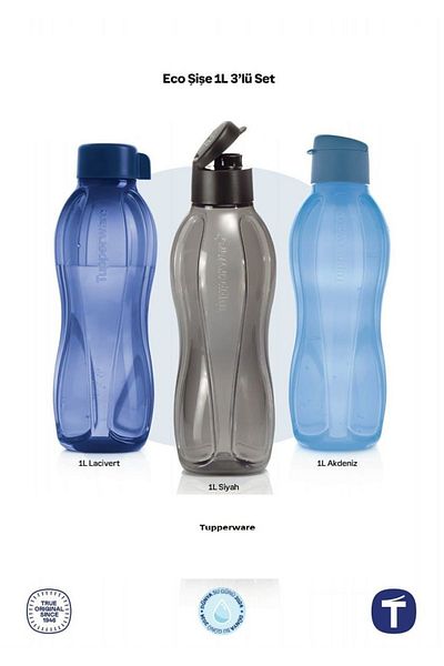 Tupperware Eco Bottle Water Bottle 1L Set of 3