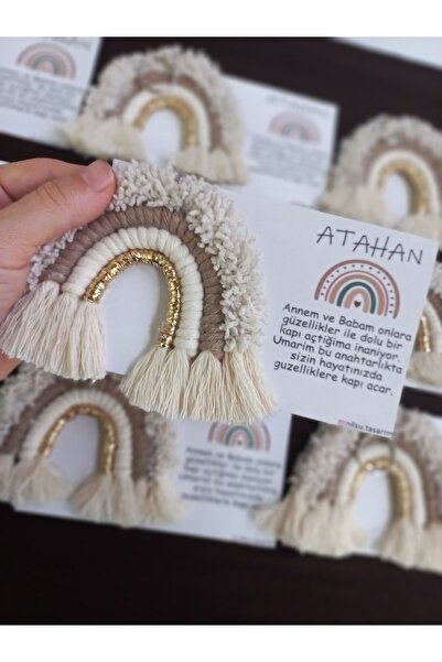 NİLSU DESİGN 20 Adet Makrome Anahtarlık (size Özel Kart Tasarımlıyla Beraber)...