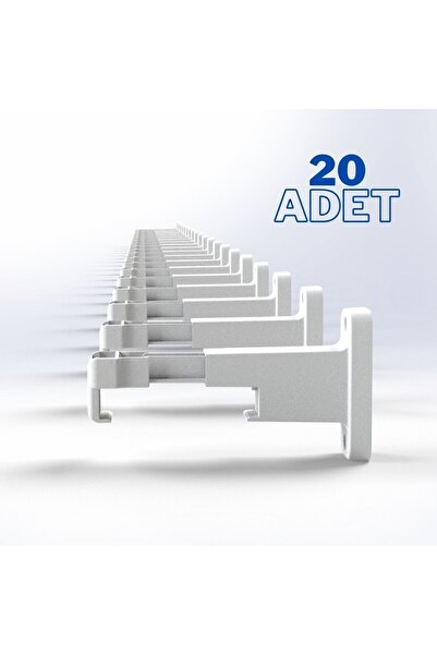 sebox Pratik Korniş Tutucu L Ayak Perde Rayı Duvara Montaj Aparatı - 20 Adet