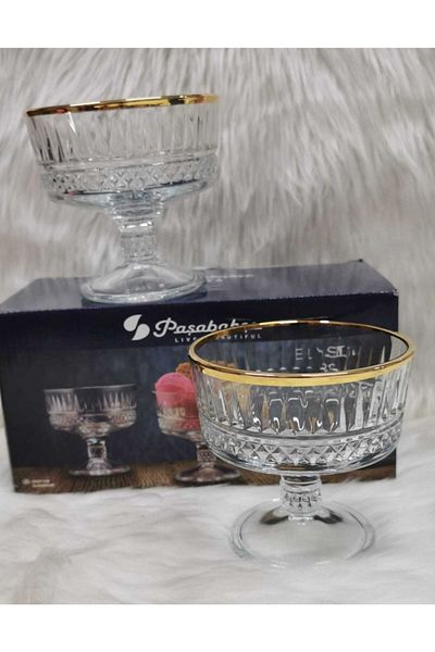 Paşabahçe 51749 2-Piece Elysia Gilded Standing Presentation Set
