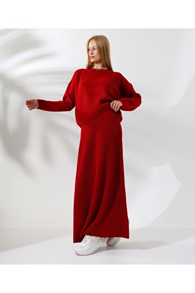 Buklemoda Red Tricot Sport Set - Bluse and Skirt