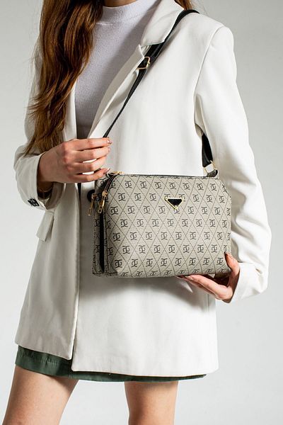 Rosmod Gray Patterned - Quality Women's Bag with Shoulder Cross Strap