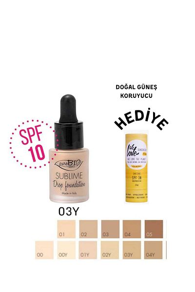 purobıocosmetics Organic Vegan Lifting Effect Sublime Drop Foundation 03Y