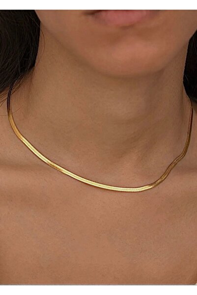 takıtarzım Çelik italyan ezme gold 316 L yüksek kalite kadın kolye