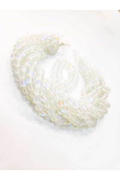Yüksel Boncuk 8 Mm Thermal Quartz String Natural Metal