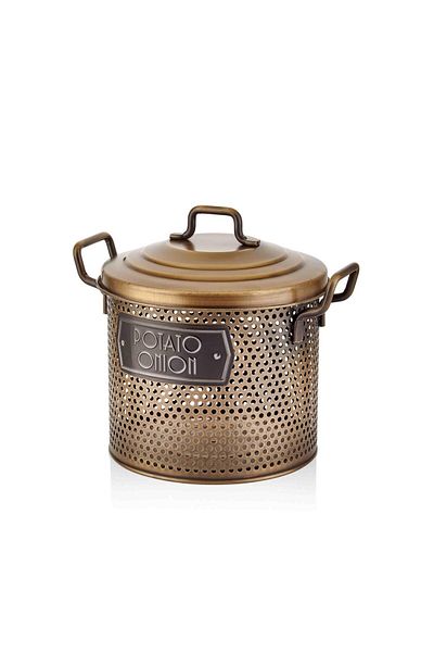 ROSSEV Galvin Potato & Onion Storage Container - Gold Plated