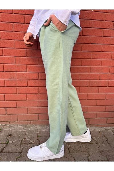 BY İMPALA MODA Παντελόνι από λινό ύφασμα με φαρδιά εφαρμογή