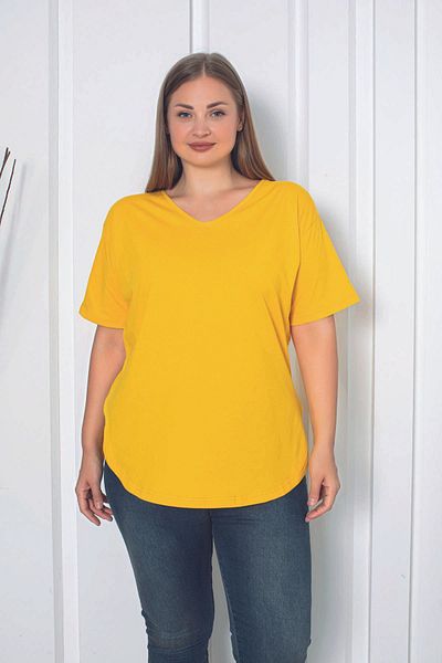 Trendbade Butik Tricou de damă cu decolteu în V de mărime mare