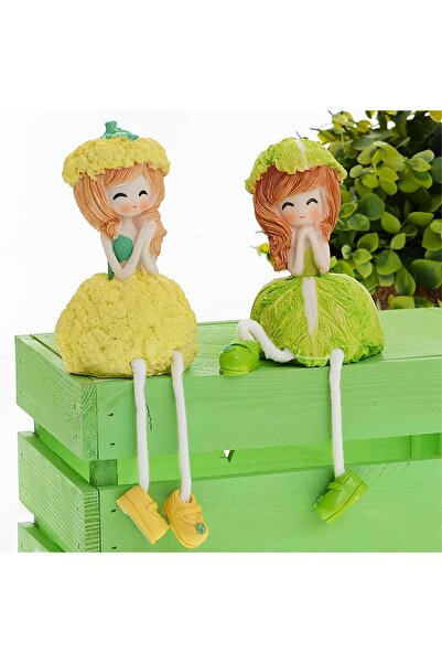 e-life shop Ayakları Sallanan Karnabahar & Lahana Gövdeler Biblo Dekoratif He...