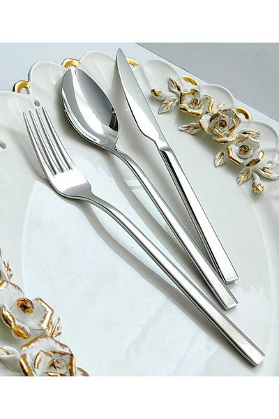 KB SOLİNGEN Rose Fork Spoon Knife Set - Kb Solıngen, 84 Pieces, 4mm, 18/10