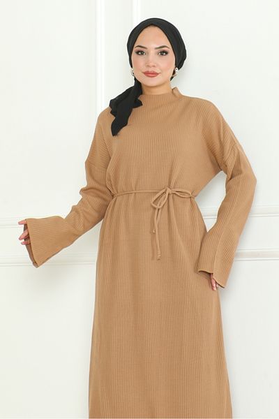 Bestenur Πλεκτό φόρεμα Mink Miran 1128