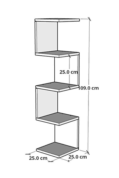 CMKStore Zigzag Köşe Raf Kitaplık Duvar Rafı Atlantik Çam