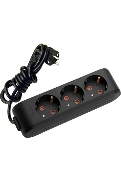 VİKO Siyah 3'lü 3 Metre Mt M Grup Priz Uzatma Kablosu