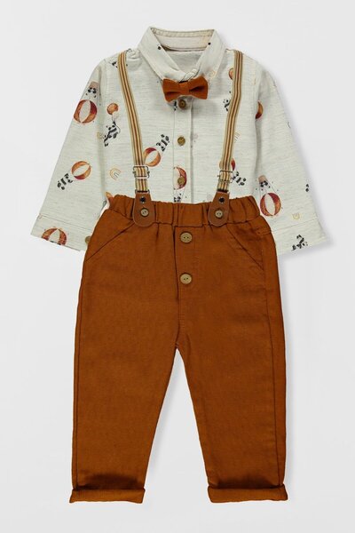 hepbaby Şirin Papyonlu Gömlek ve Askılı Pantolonlu Takım