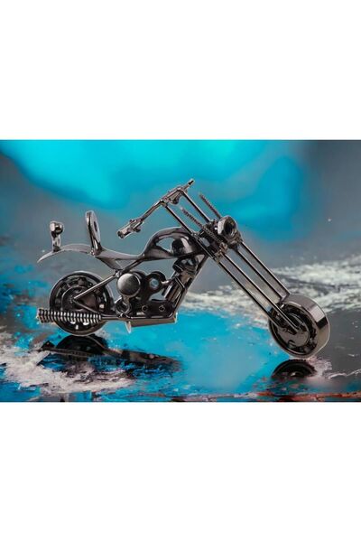 e-life shop Nostaljik Retro El Yapımı Metal Motosiklet Modeli Dekoratif Biblo...