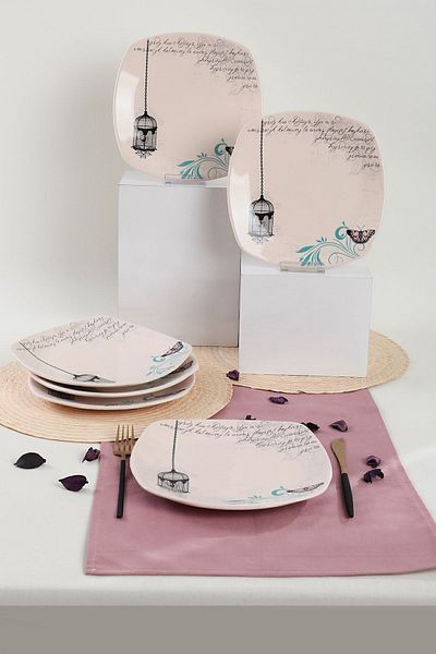Keramika Retro Serving Plate 27 Cm 6 Pieces