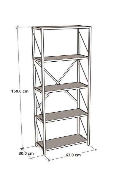 CMKStore Dekoratif Metal 5 Raflı Dekoratif Malzeme Dolabı Mutfak Mikrodalga Fırın Rafı Beyaz