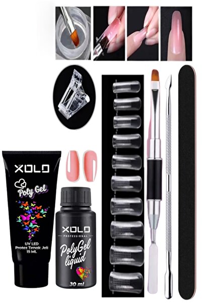 xolo 8 Parça Poligel Kalıcı Oje Uygulama Seti Trend Renkler Oje Polijel Akril...