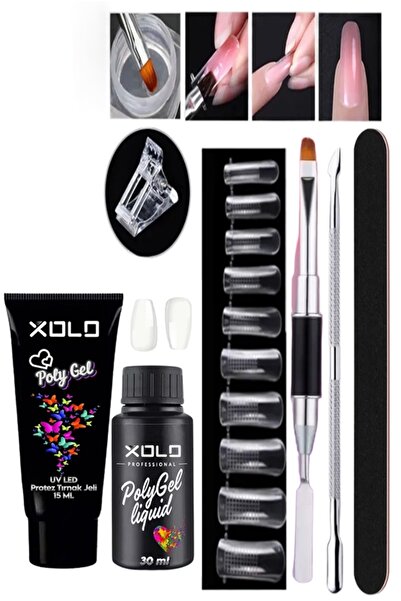 xolo 8 Parça Poligel Kalıcı Oje Uygulama Seti Trend Renkler Oje Polijel Akril...