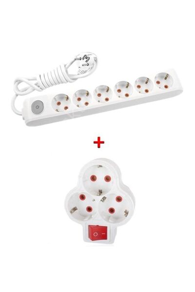 VİKO Multi-let 6'lı Anahtarlı Topraklı Çocuk Korumalı Grup Priz 5 Metre + Fet...