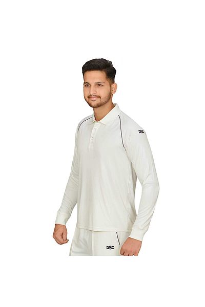 DSC Atmos Polyester Cricket Sweatpants - Long Sleeve, Oversize, Lightweight (White/Navy)